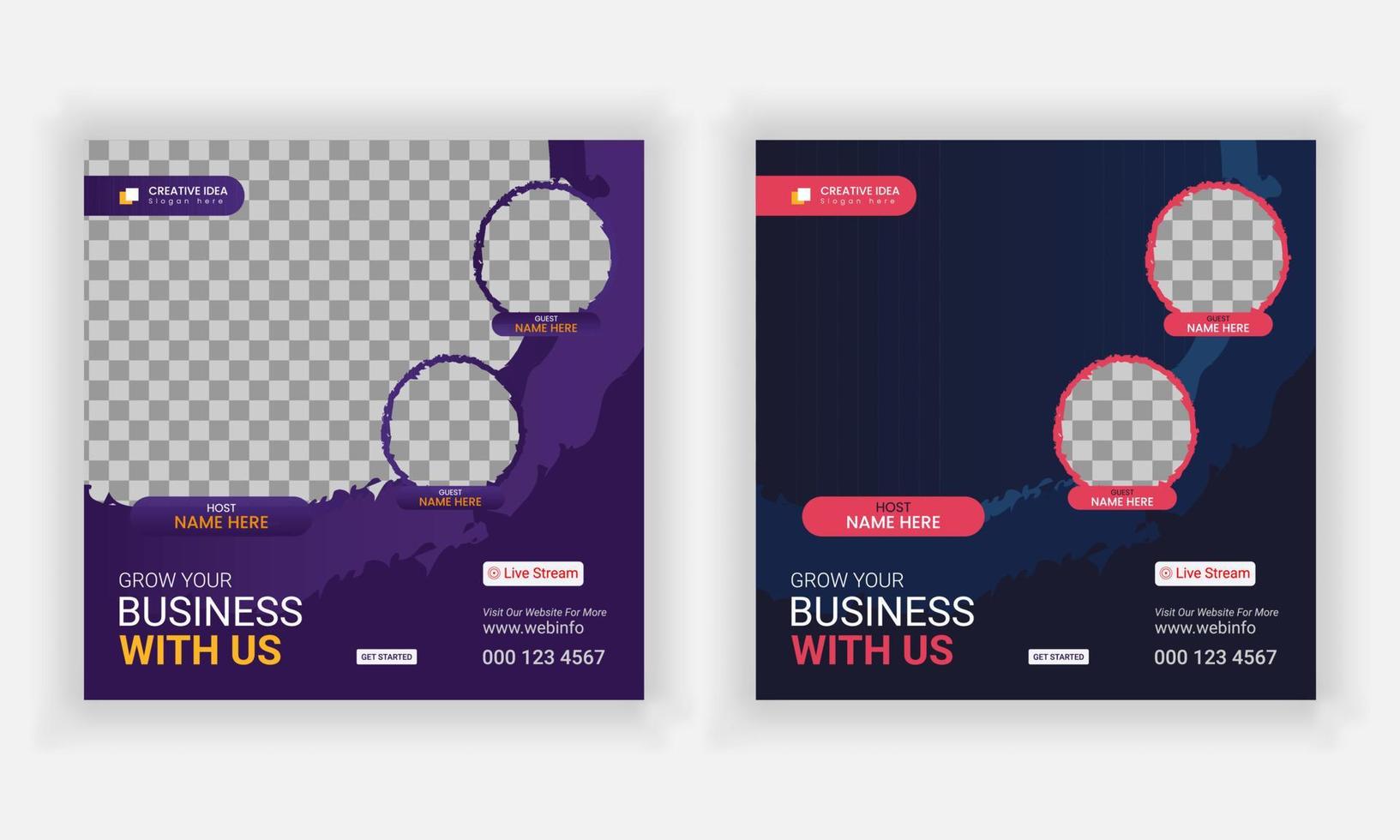 modern simple creative social media post for marketing agency. vector