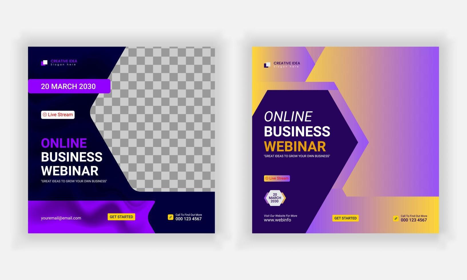 modern simple creative social media post for marketing agency. vector