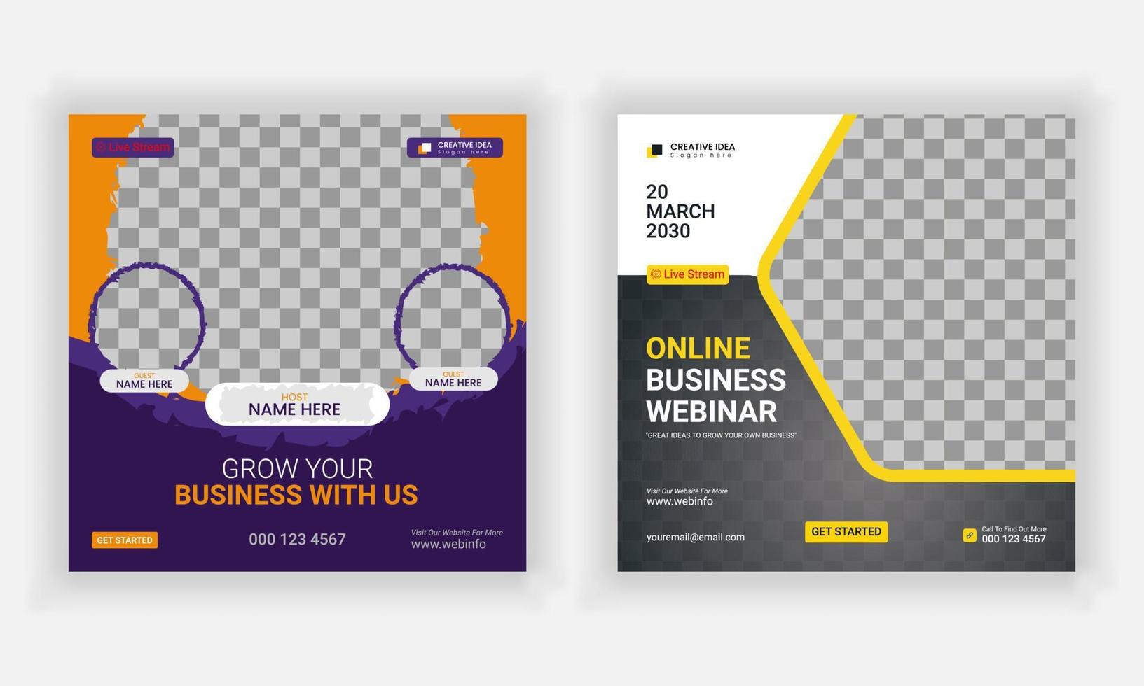modern simple creative social media post for marketing agency. vector