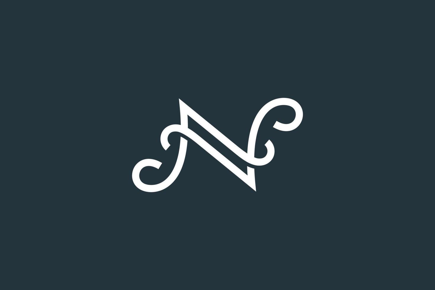 Stylish Letter N Logo Design Vector