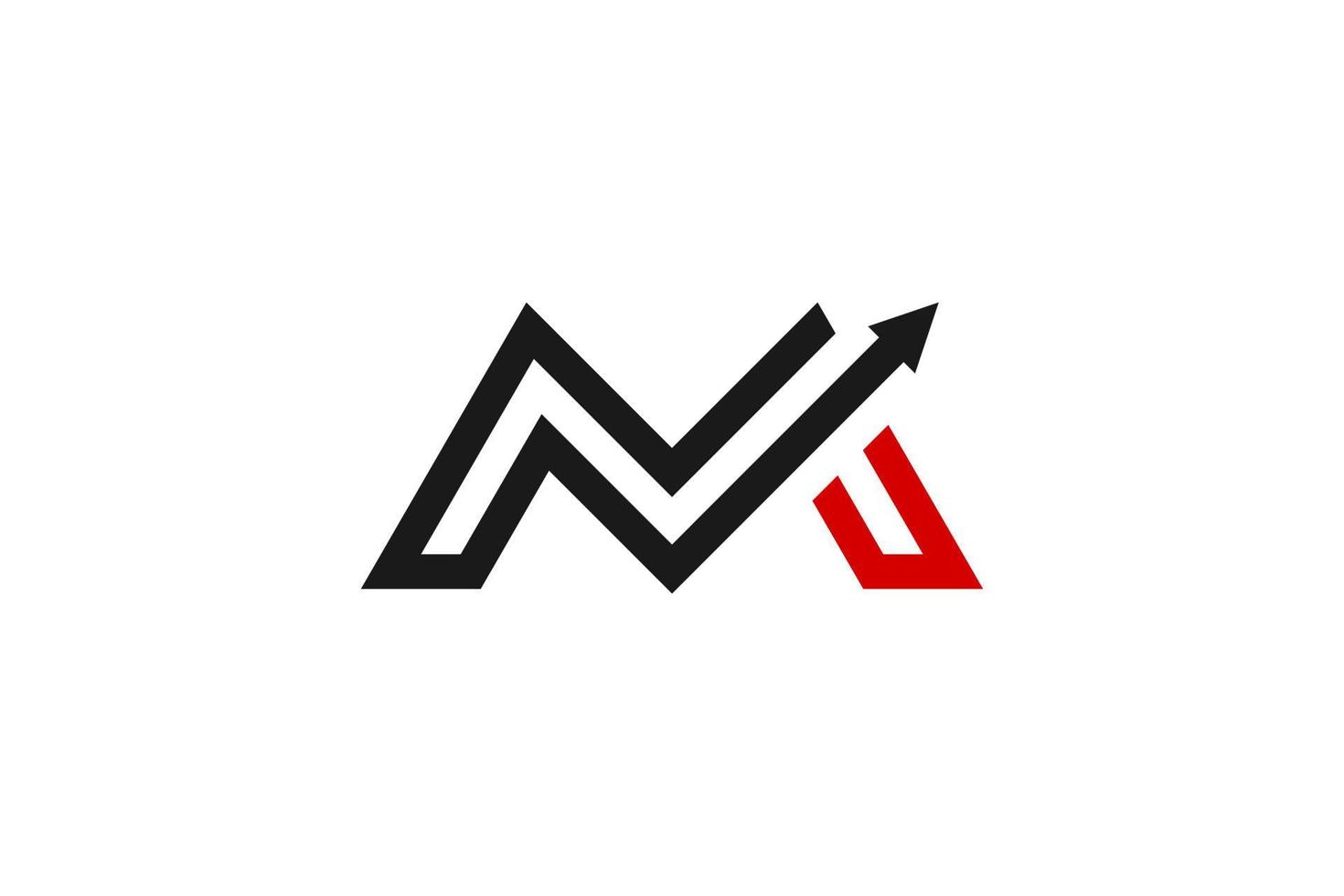 Letter M Arrow Logo Design Vector