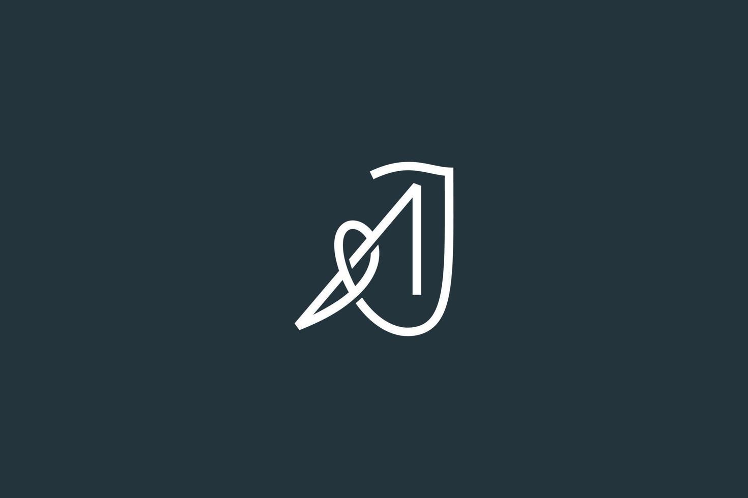 diseño elegante del logotipo de la letra aj o ja vector