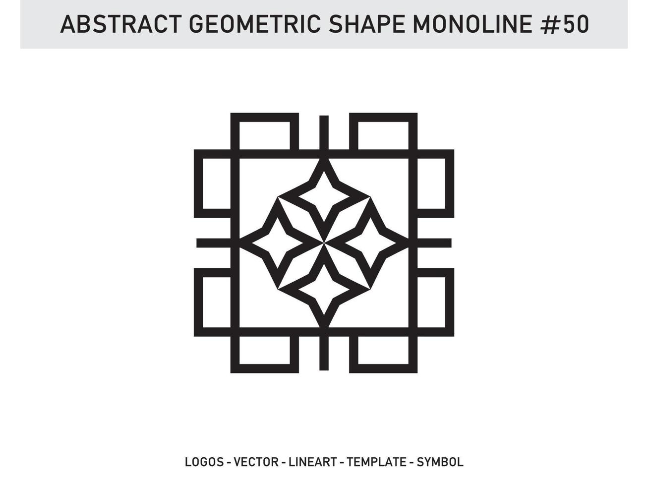 Geometric Monoline Shape Tile Design Abstract Decorative Vector Free Vector