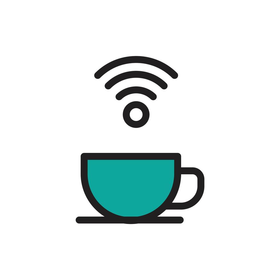 icono wifi de café para sitio web, símbolo de presentación vector