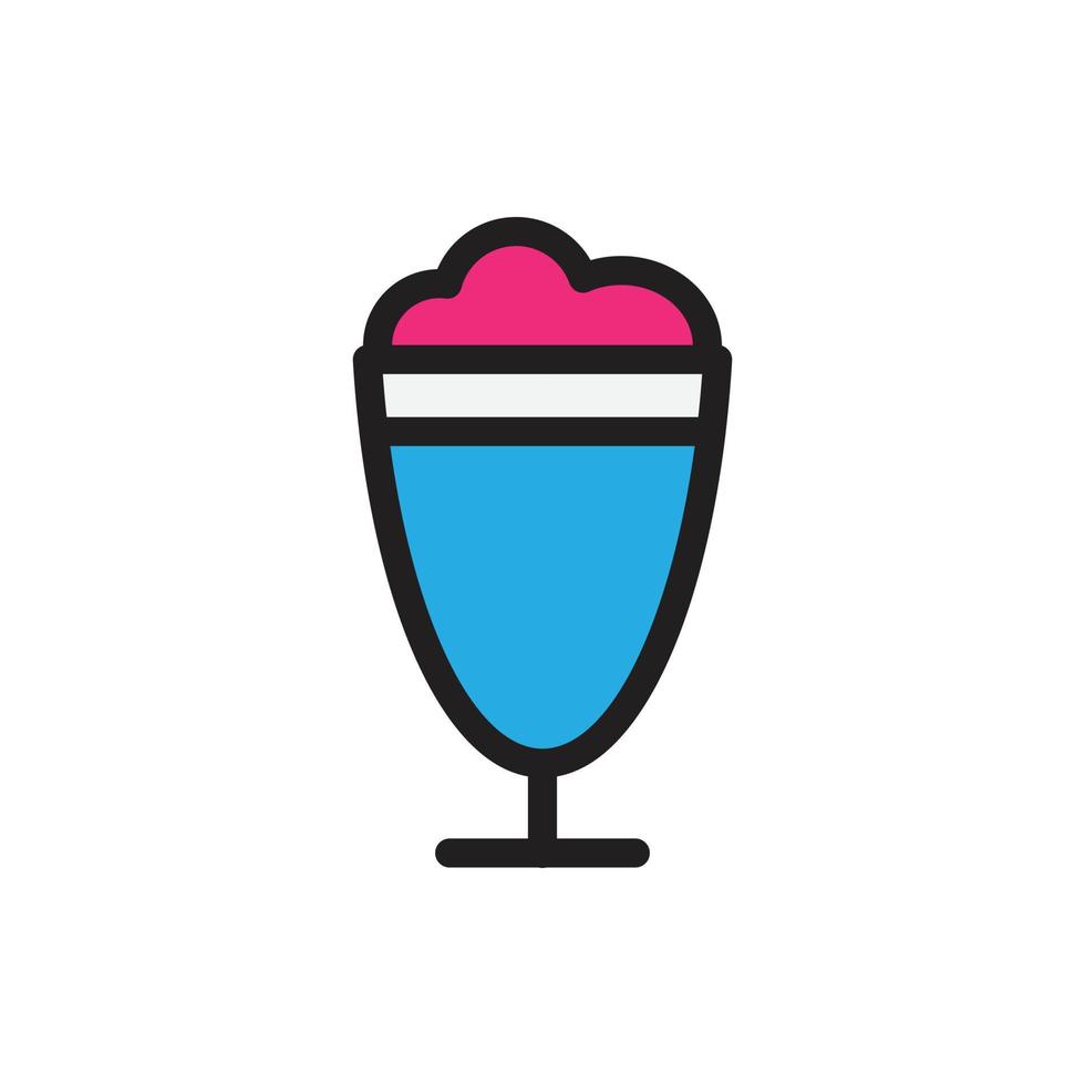 drink ice cream glass icon for website, presentation symbol vector