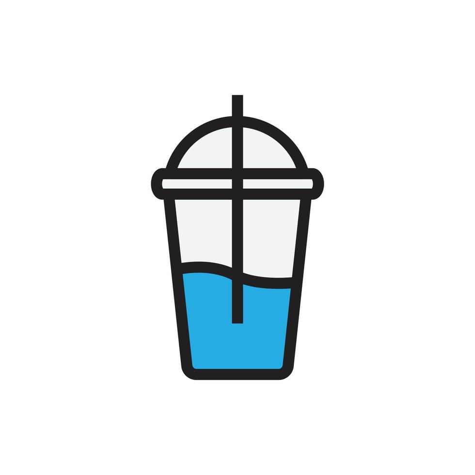 plastic cup icon for website, presentation symbol vector