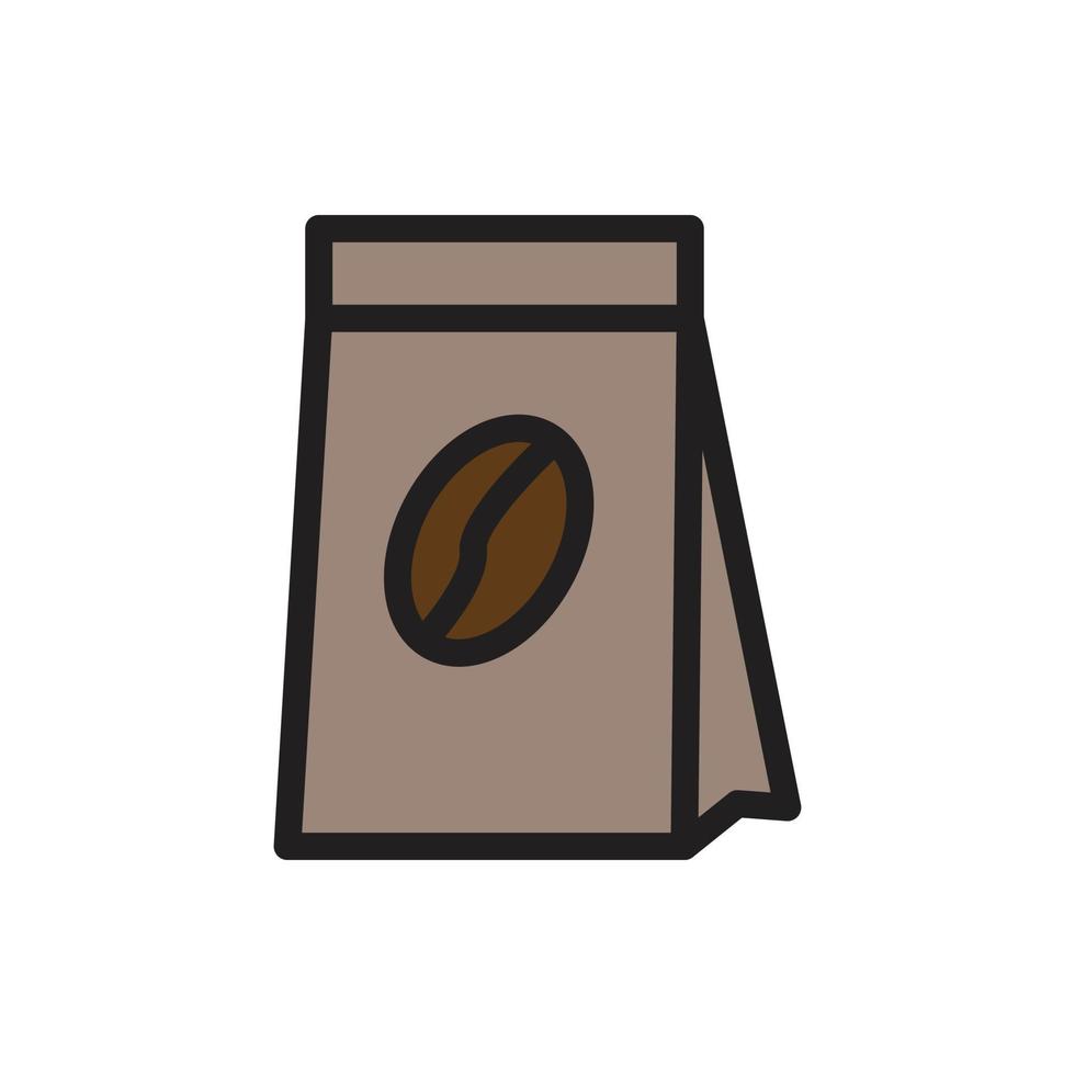 icono de paquete de bolsa de granos de café para sitio web, símbolo de presentación vector