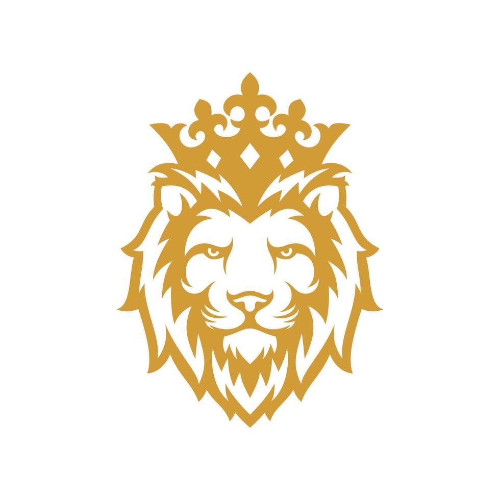 plantilla de vector de imagen de logotipo de rey león de lujo