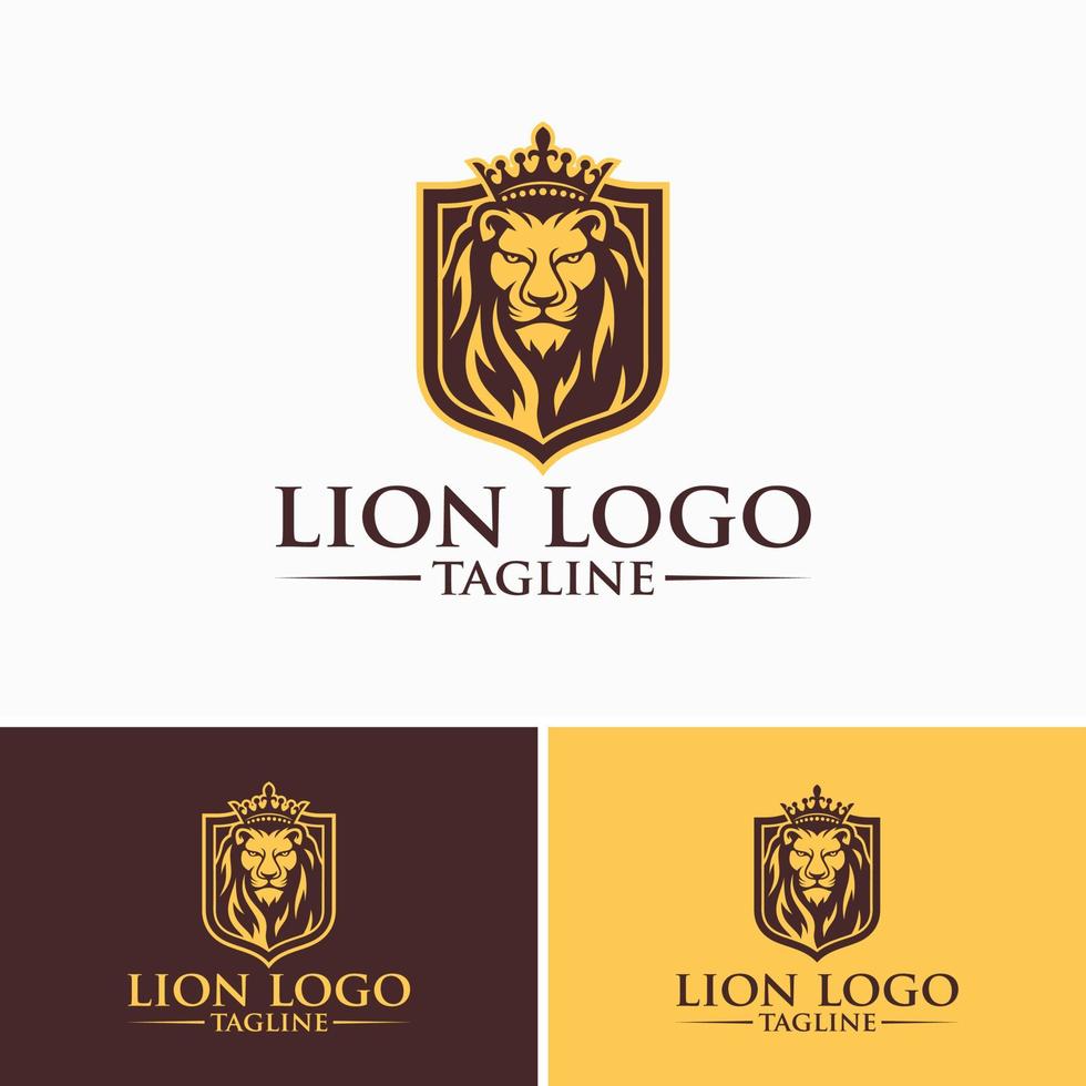 luxury Lion logo design vector template illustration