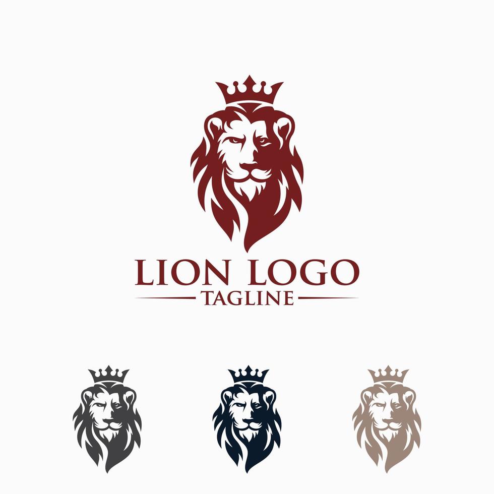 Lion Head Logo Design vector Template