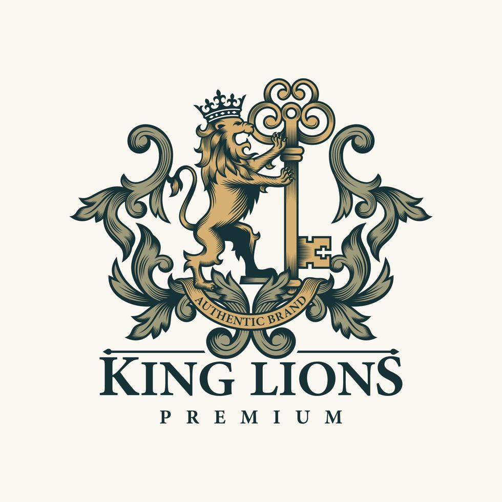 Luxury lion king logo image vector template