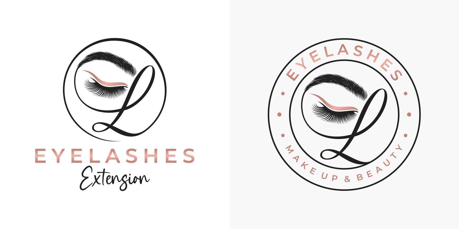 Luxury Beauty Eye Lashes Logo Vector Template