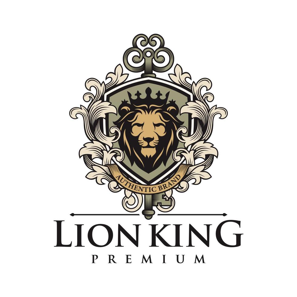 Luxury Golden Royal Lion King logo design inspiration vector