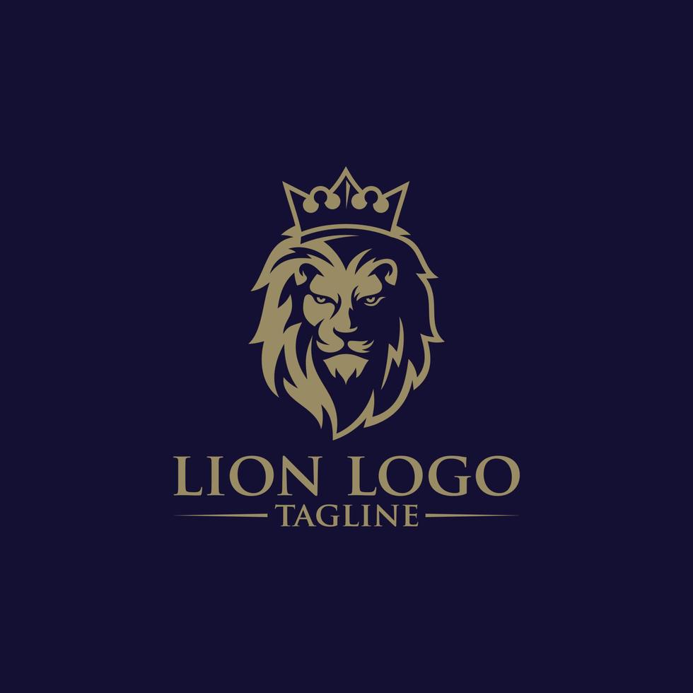 Luxury lion king logo image vector template
