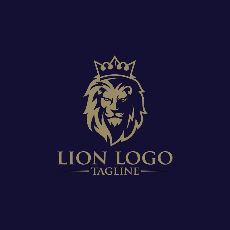 plantilla de vector de imagen de logotipo de rey león de lujo