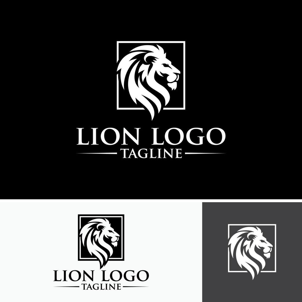 Lion Head Logo Design vector Template