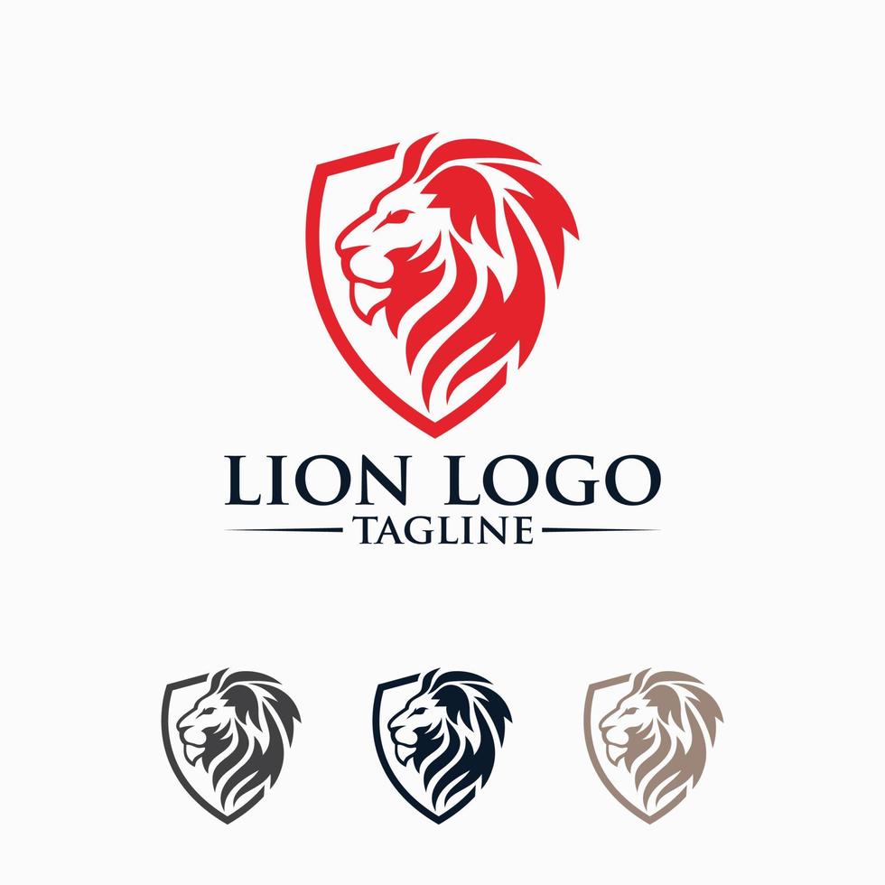 Lion Head Logo Design vector Template