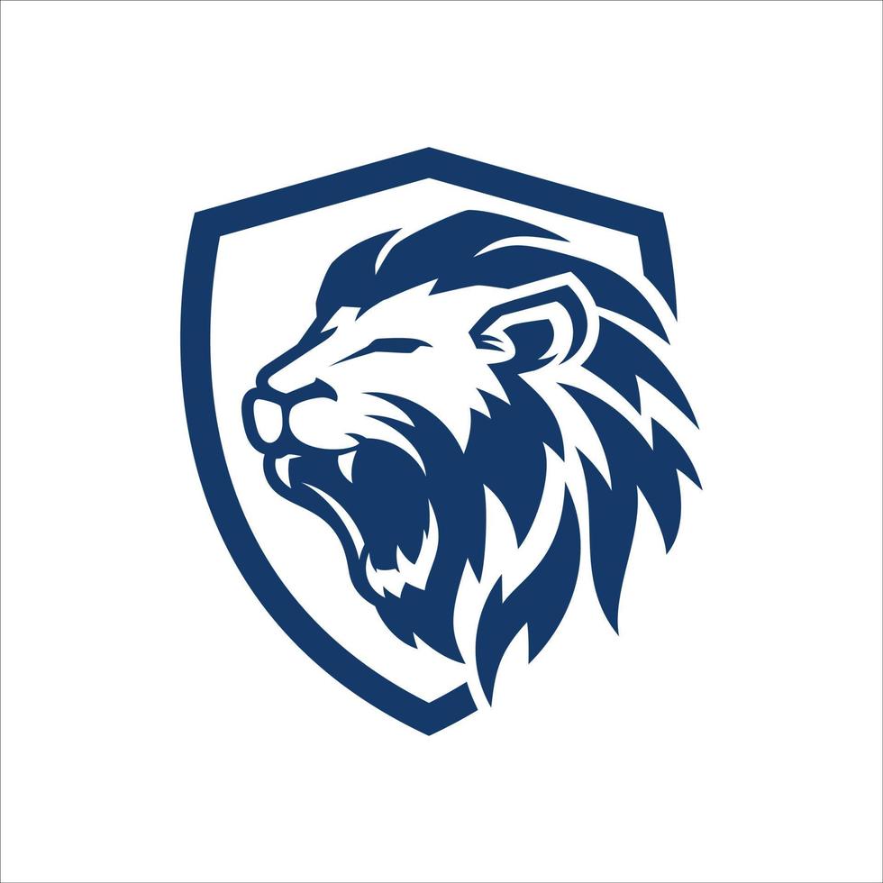 Roaring lion logo template design vector