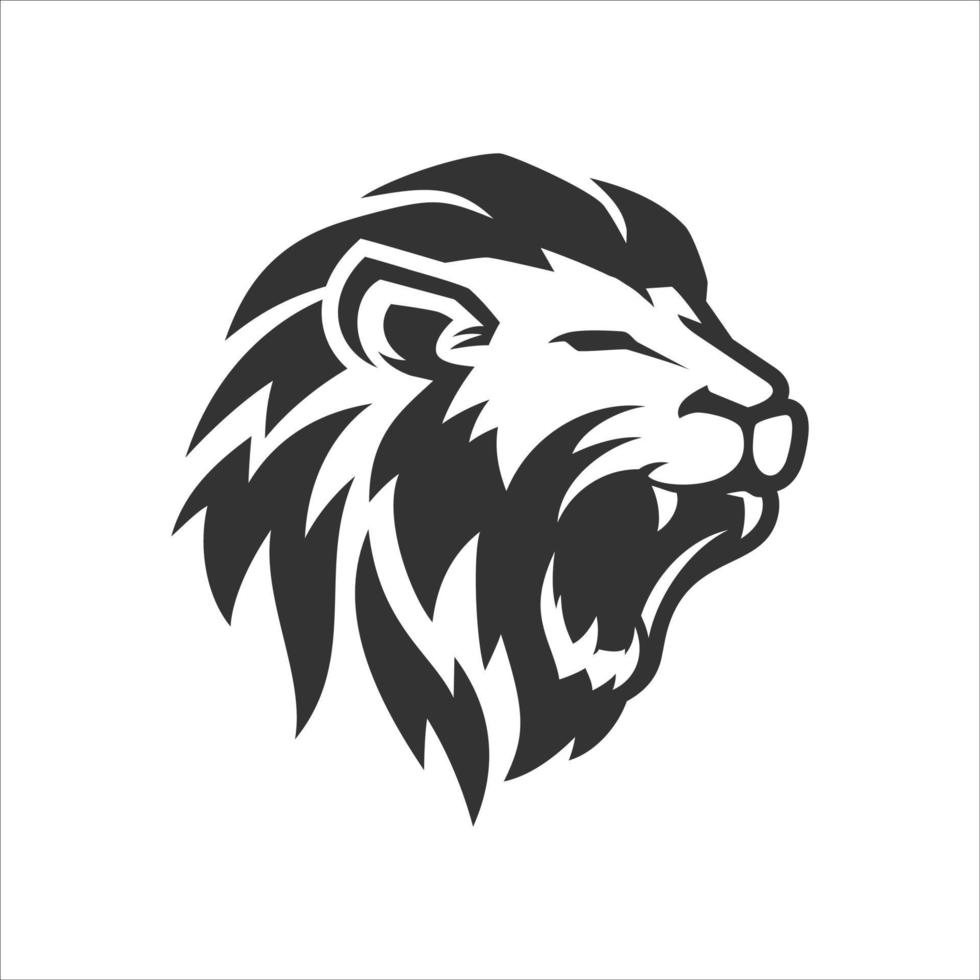 ilustración de diseño de plantilla de logotipo de león rugiente vector