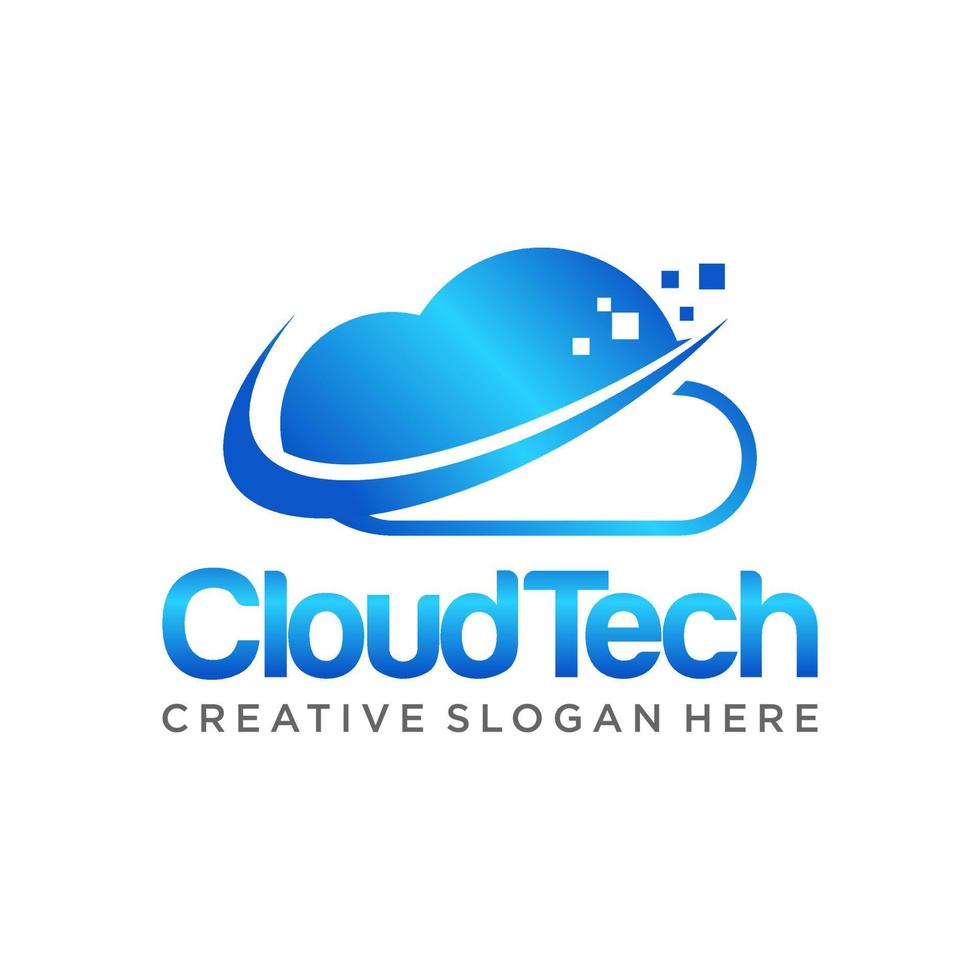 Cloud Tech Logo Design Template vector