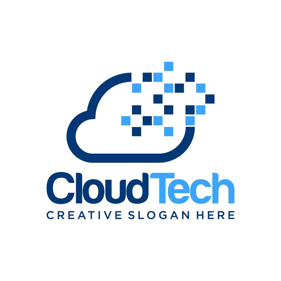 plantilla de diseño de logotipo de tecnología en la nube vector