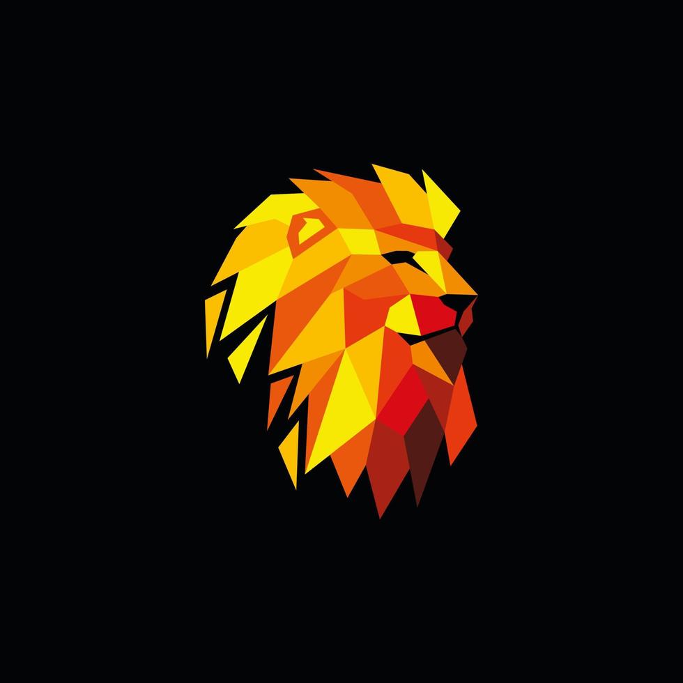 Lion Head Technology Logo Design Vector Illustration