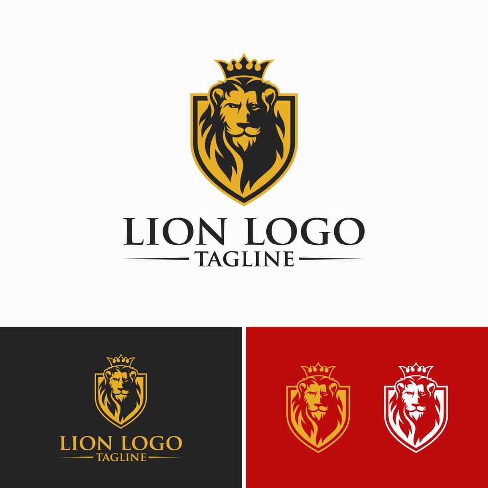 ilustración de plantilla de vector de diseño de logotipo de león de lujo