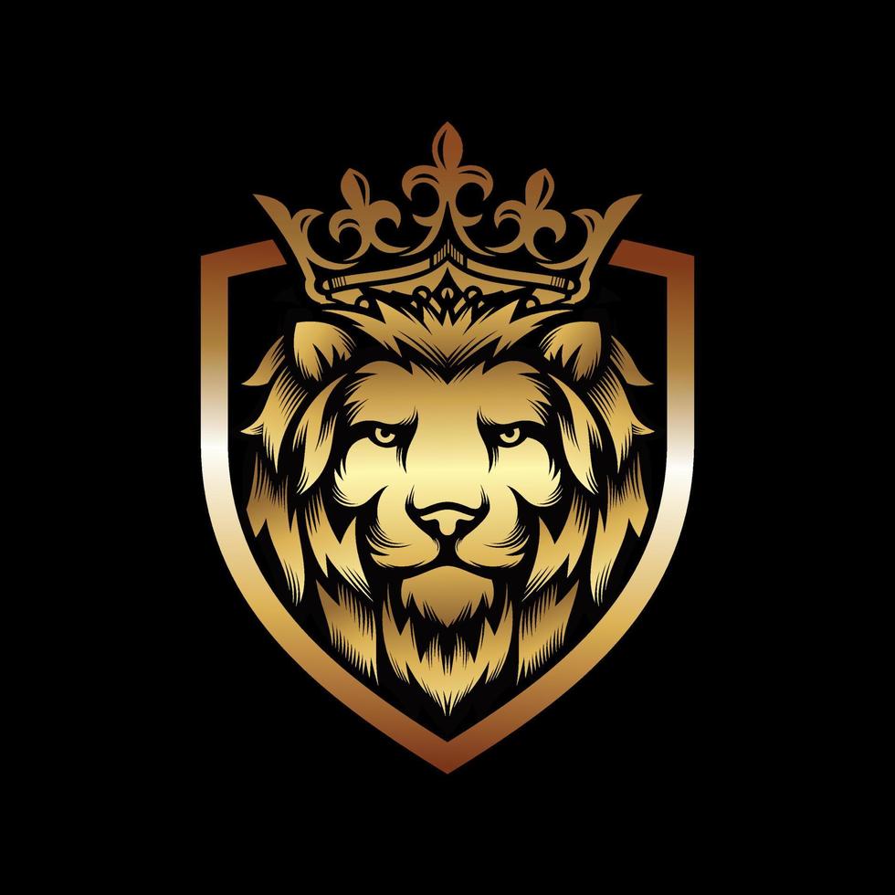 plantilla de vector de imagen de logotipo de rey león de lujo