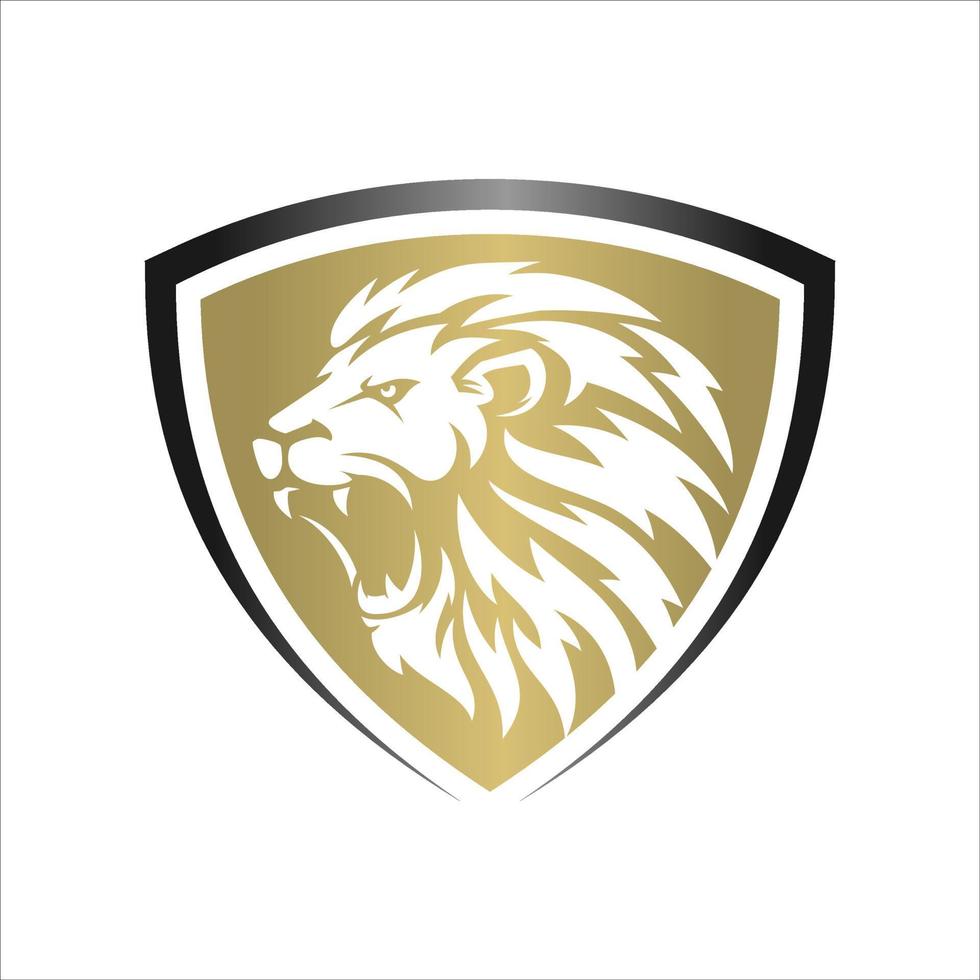 Roaring lion logo template design vector
