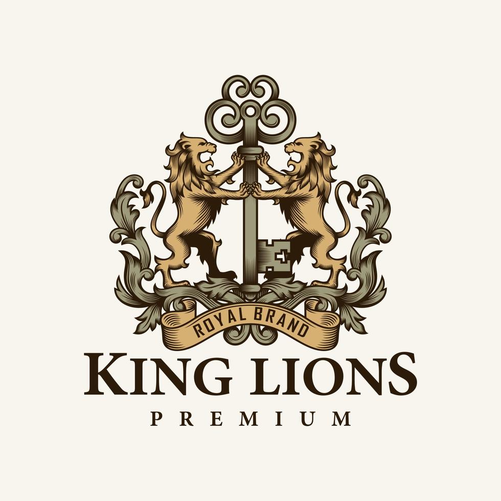 Luxury lion king logo image vector template