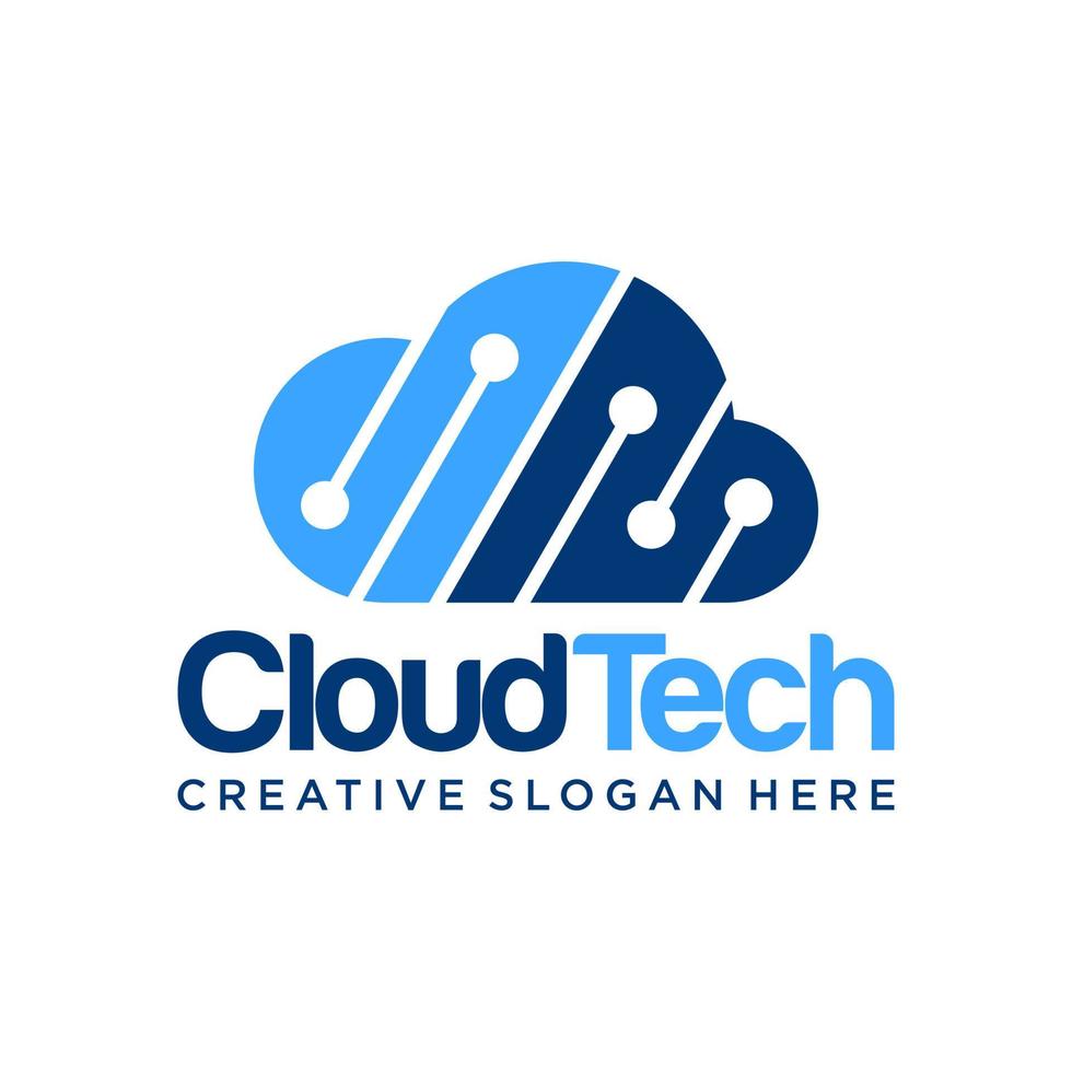 Cloud Tech Logo Design Template vector