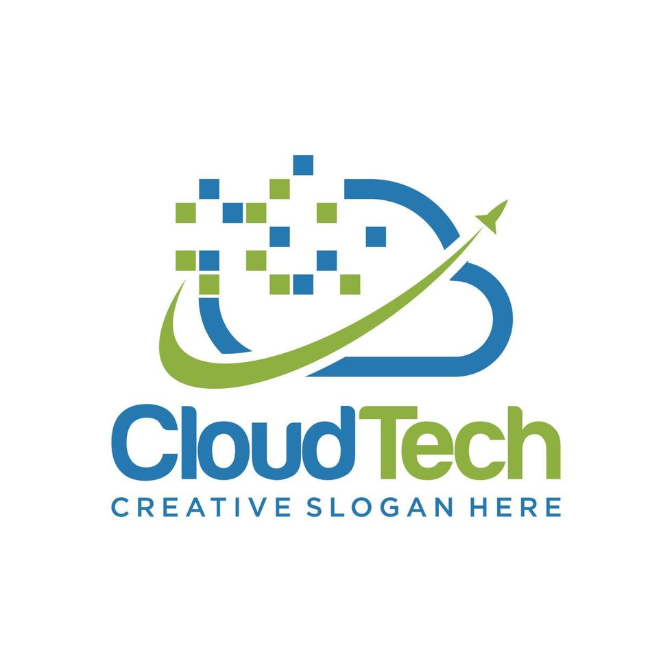 plantilla de diseño de logotipo de tecnología en la nube vector