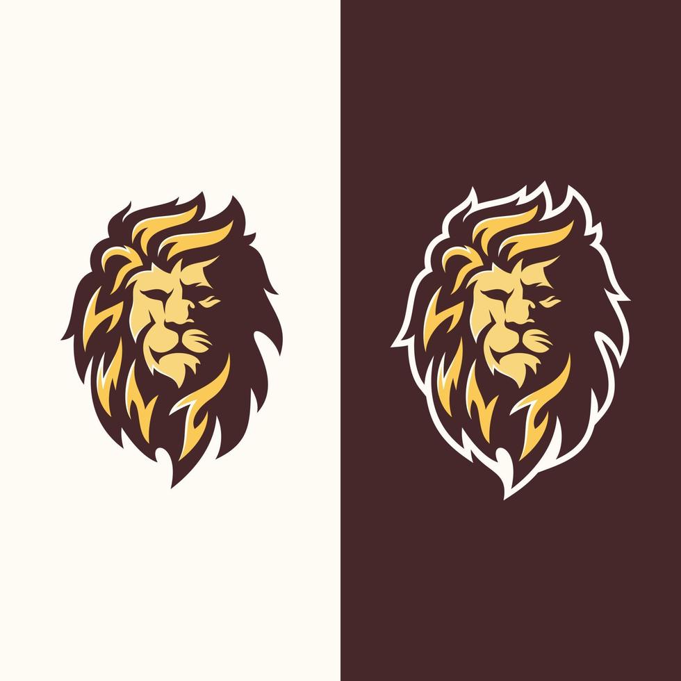 plantilla de vector de imagen de logotipo de rey león de lujo