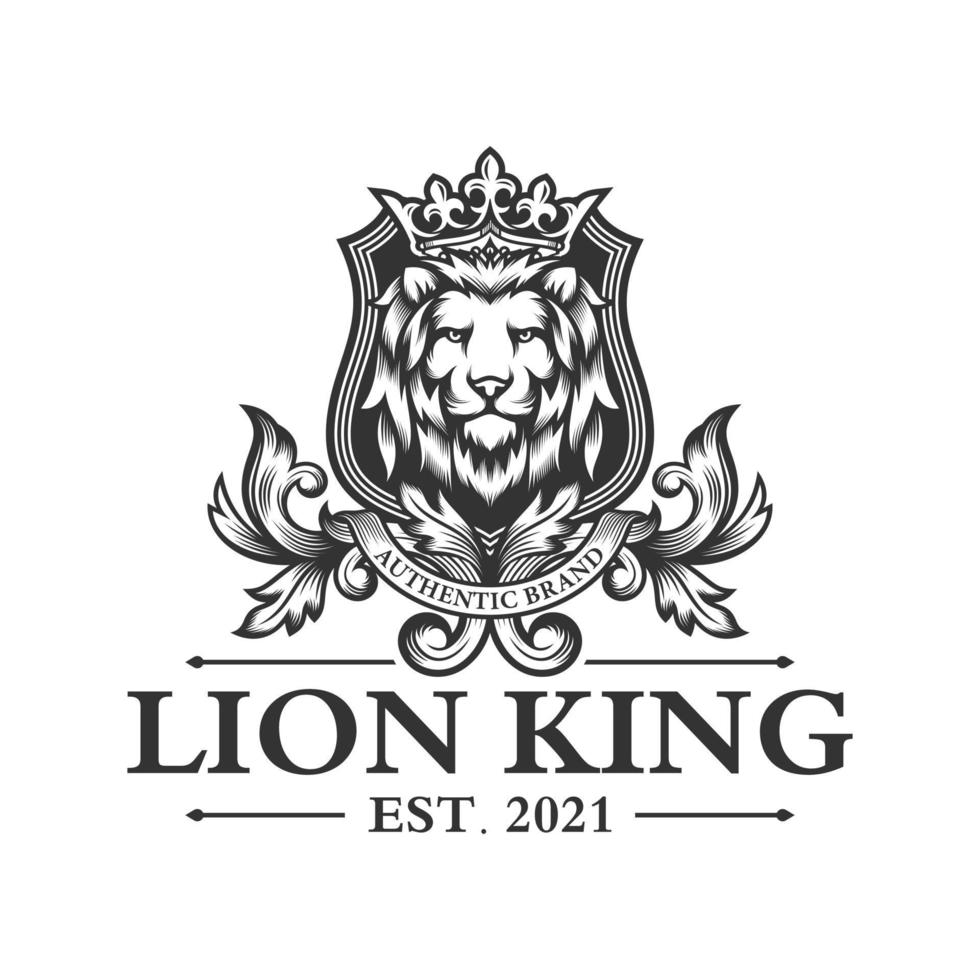 plantilla de vector de imagen de logotipo de rey león de lujo