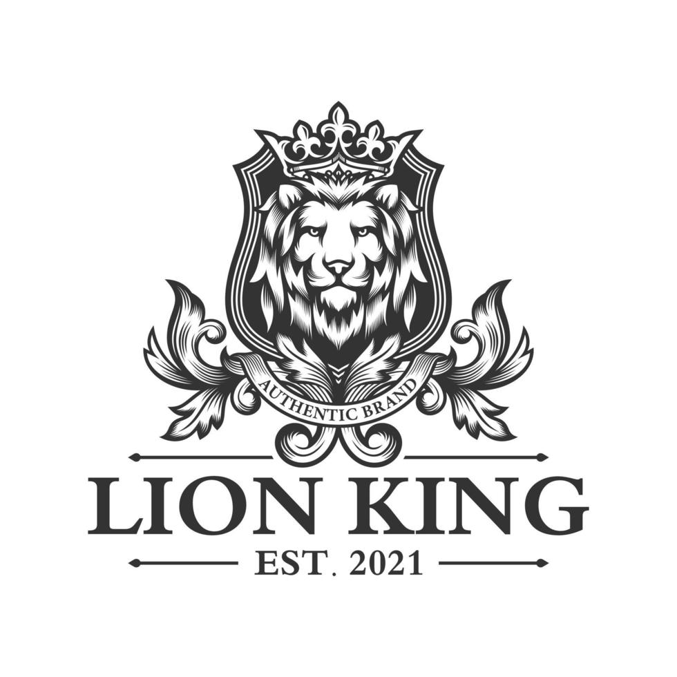 Luxury lion king logo image vector template