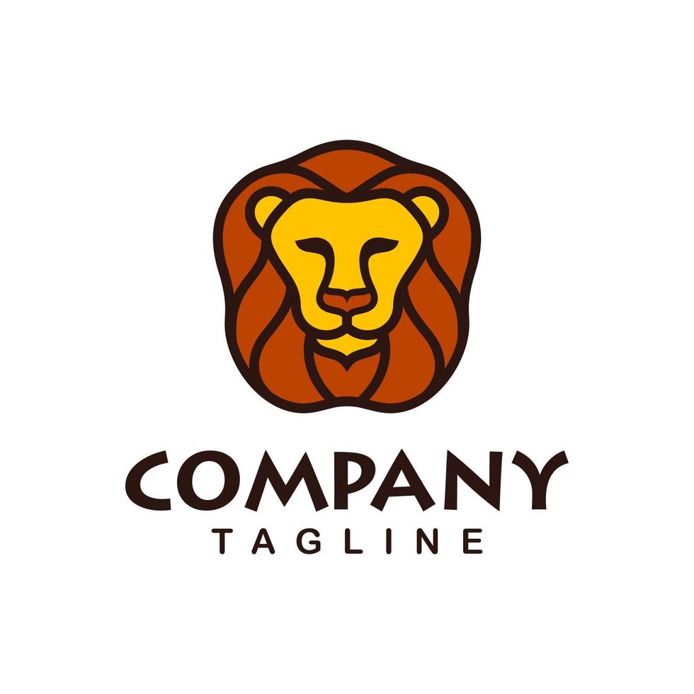 plantilla de vector de diseño de logotipo de mascota de león