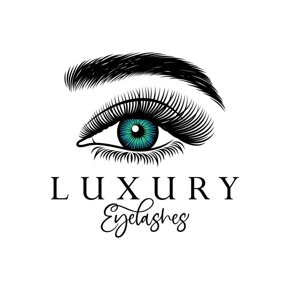 Luxury Beauty Eye Lashes Logo Vector Template