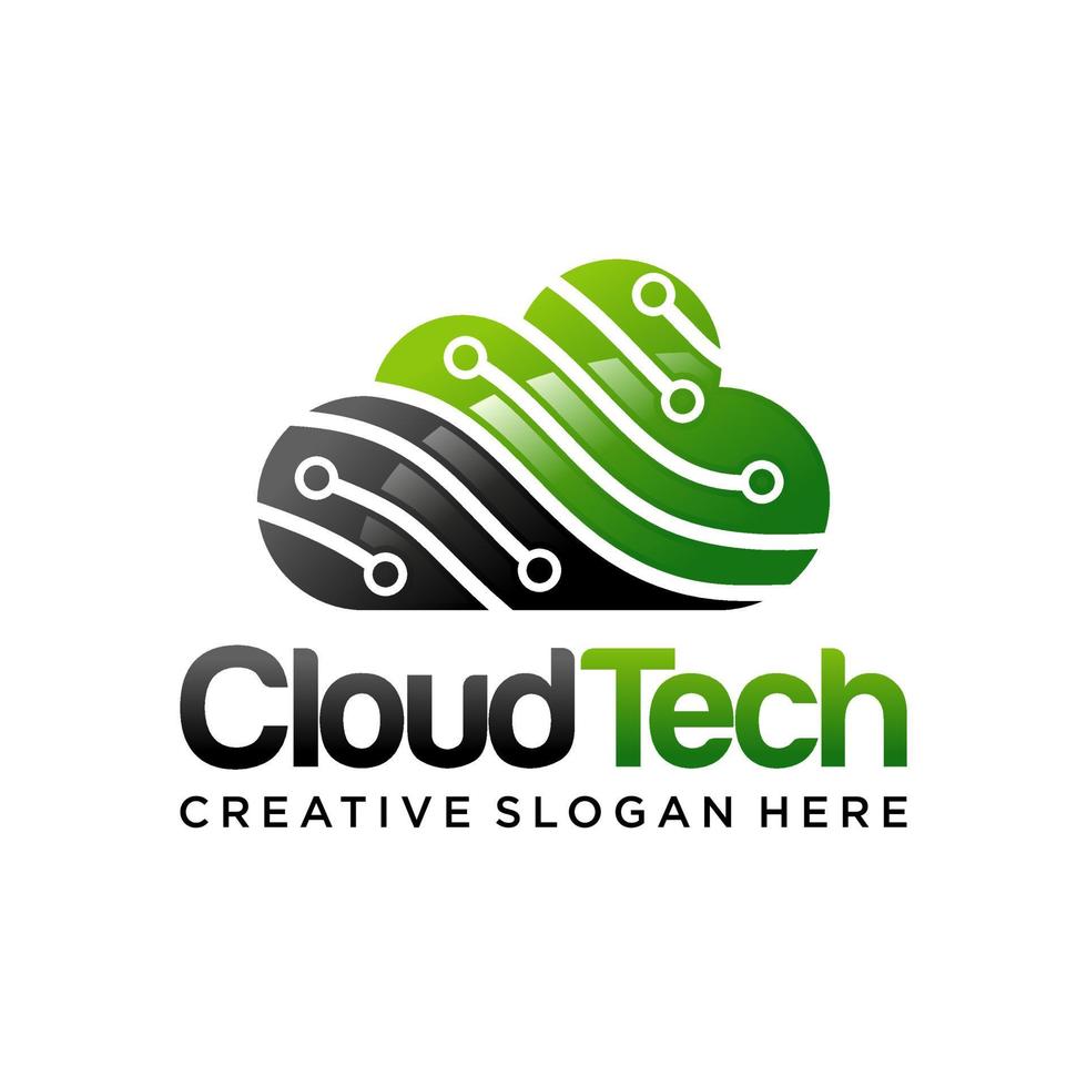 plantilla de diseño de logotipo de tecnología en la nube vector