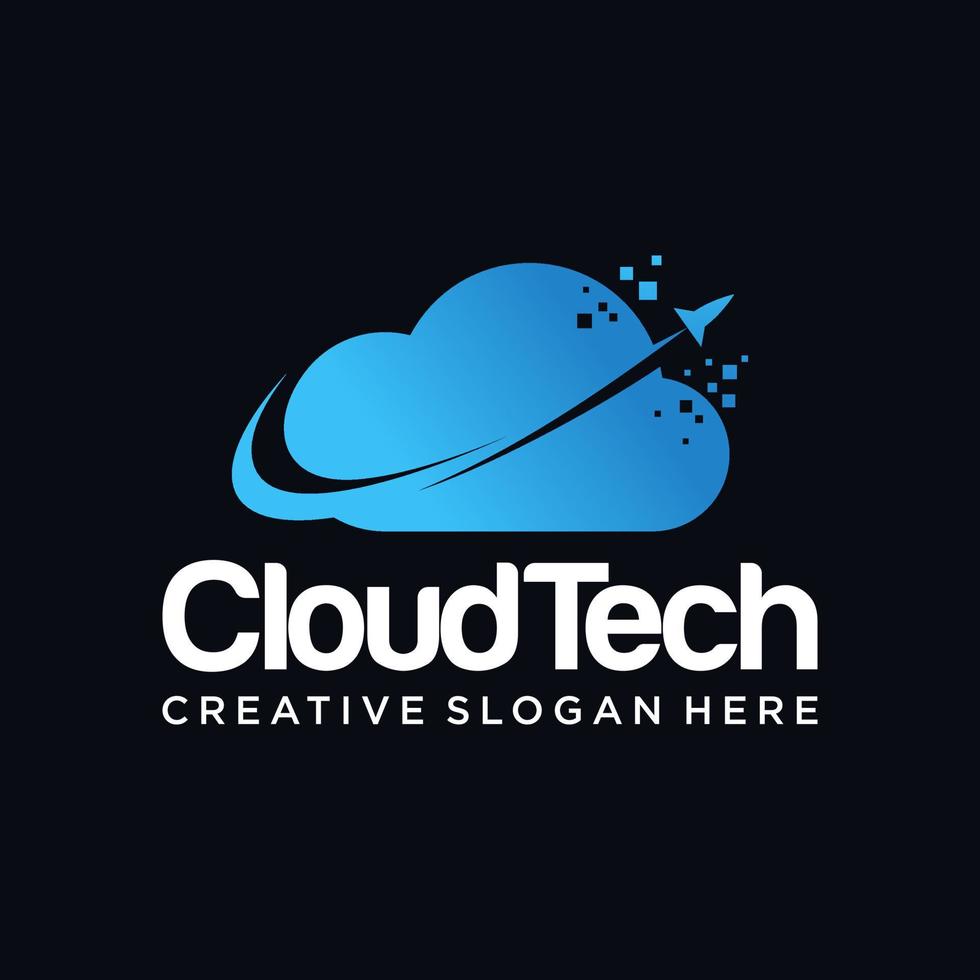 plantilla de diseño de logotipo de tecnología en la nube vector