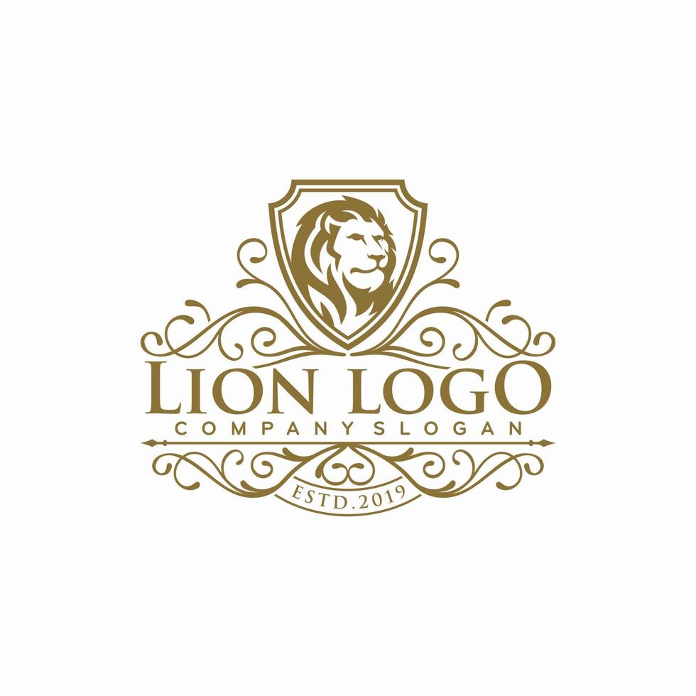 Luxury lion king logo image vector template