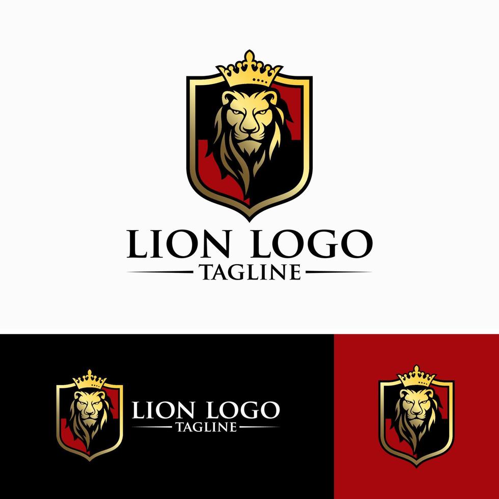 Lion Head Logo Design vector Template