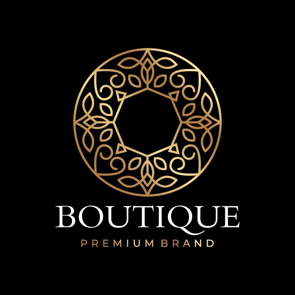 Luxury logo monogram crest template design vector illustration. Royal brand vintage vignette ornaments.