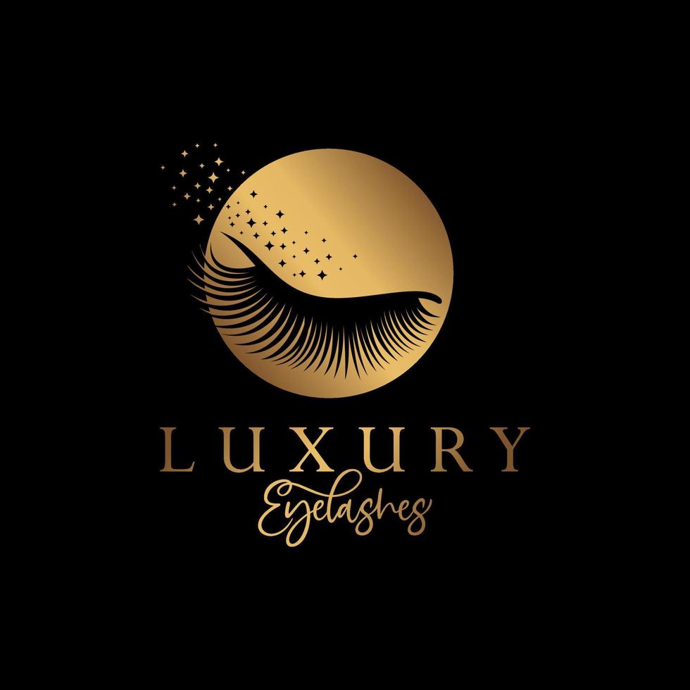 Luxury Beauty Eye Lashes Logo Vector Template