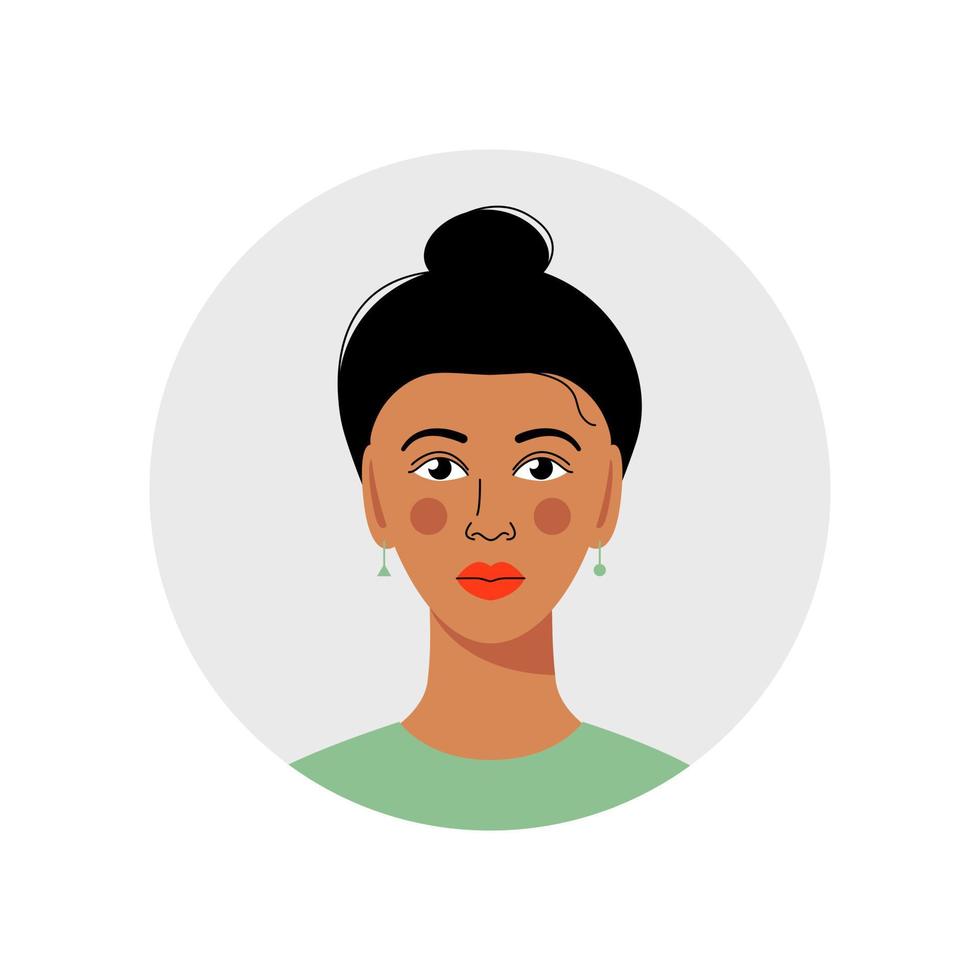 Beautiful woman avatar profile icon vector