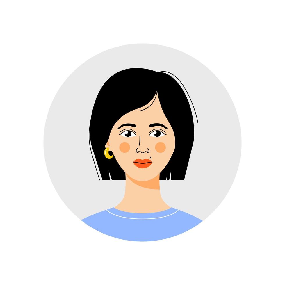 Beautiful woman avatar profile icon vector