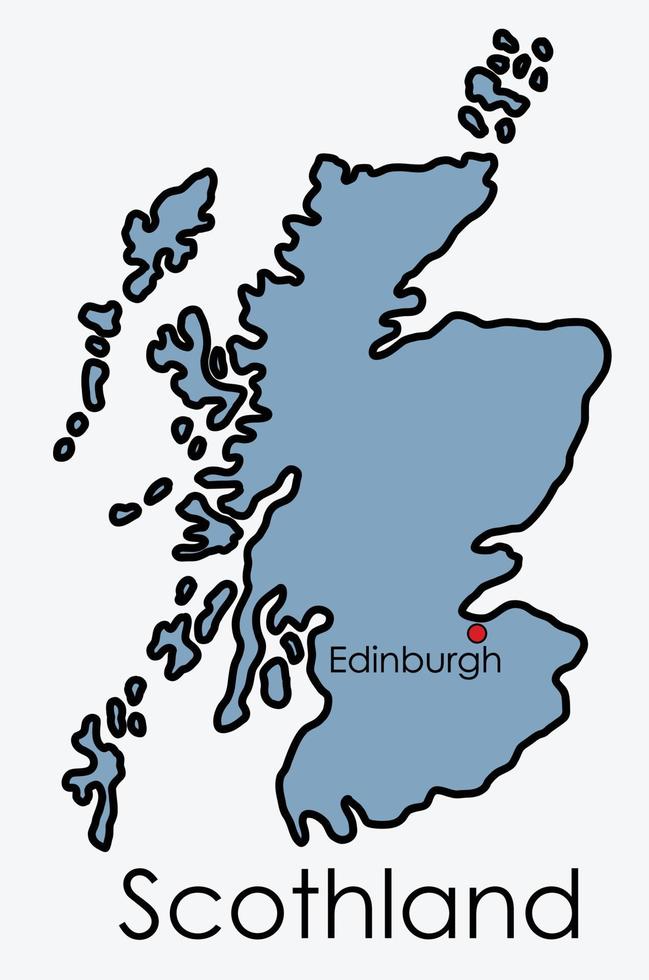 Scothland mapa dibujo a mano alzada sobre fondo blanco. vector