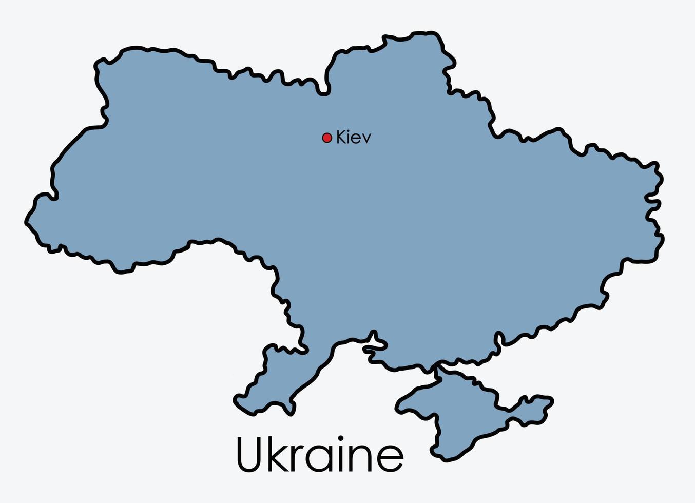 Ukraine map freehand drawing on white background. vector