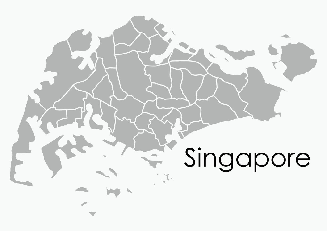 Doodle mapa de dibujo a mano alzada de Singapur. vector