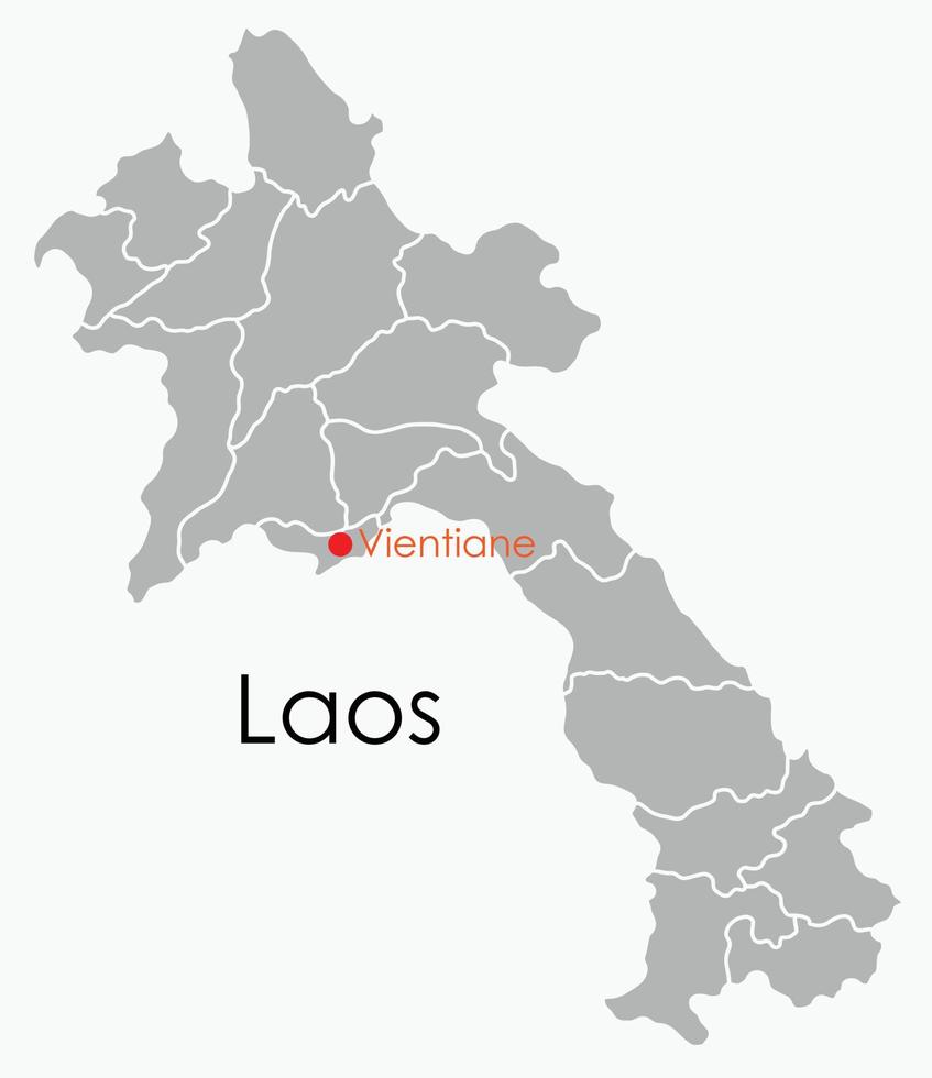 Doodle freehand drawing map of Laos. vector