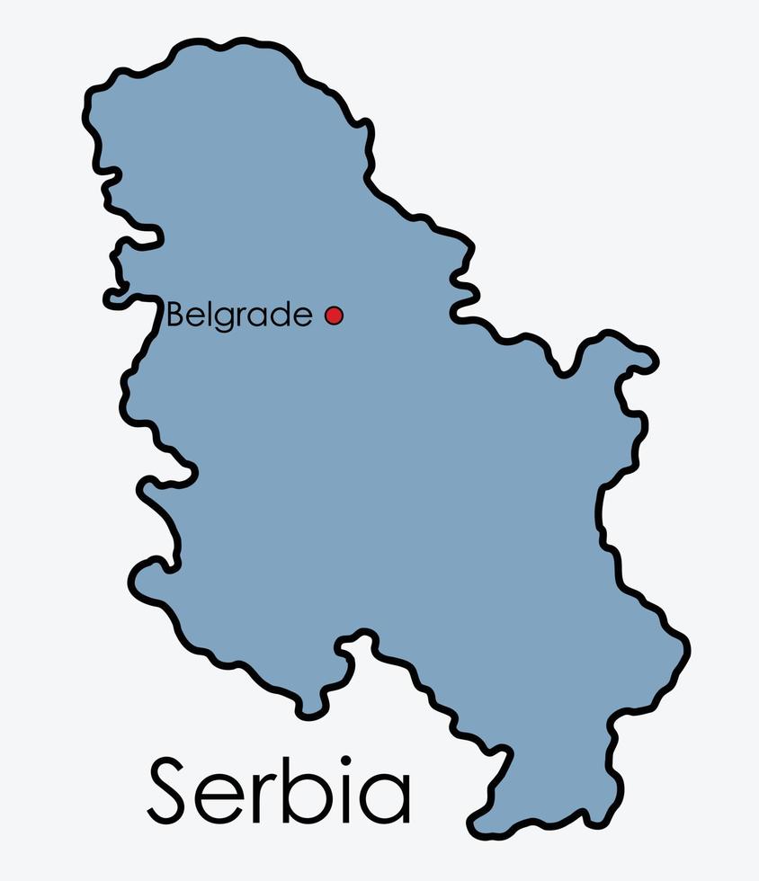 Serbia map freehand drawing on white background. vector